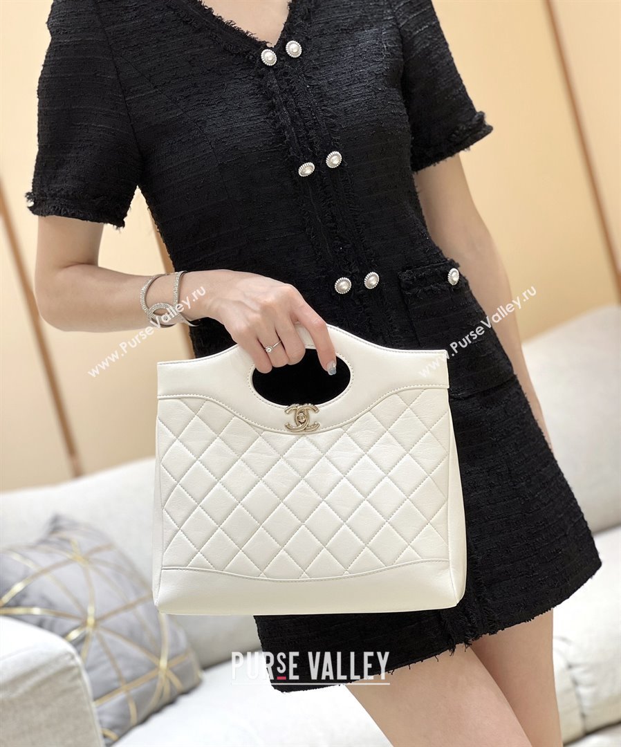 Chanel 31 Small Shopping Bag in Waxy Lambskin AS4853 White 2025 Top Quality (SHUNY-25081105)