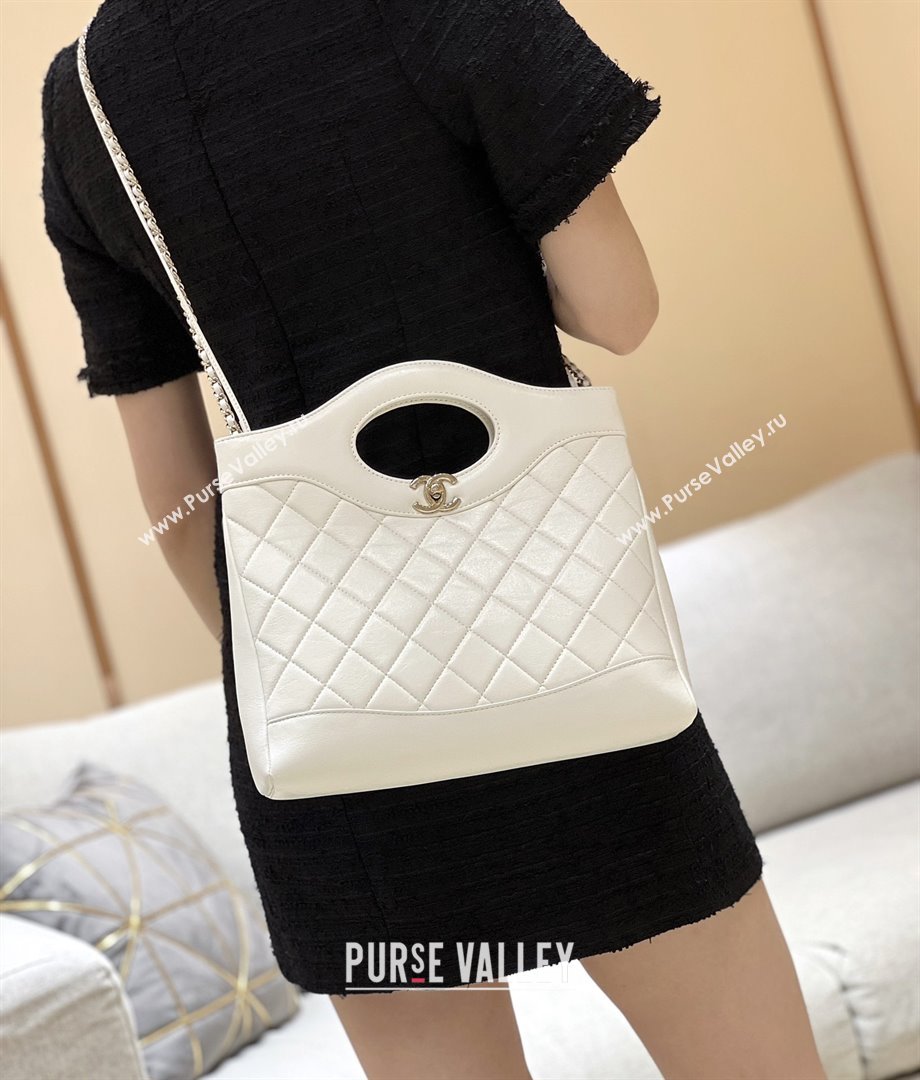Chanel 31 Small Shopping Bag in Waxy Lambskin AS4853 White 2025 Top Quality (SHUNY-25081105)
