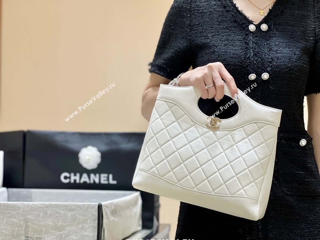 Chanel 31 Small Shopping Bag in Waxy Lambskin AS4853 White 2025 Top Quality (SHUNY-25081105)