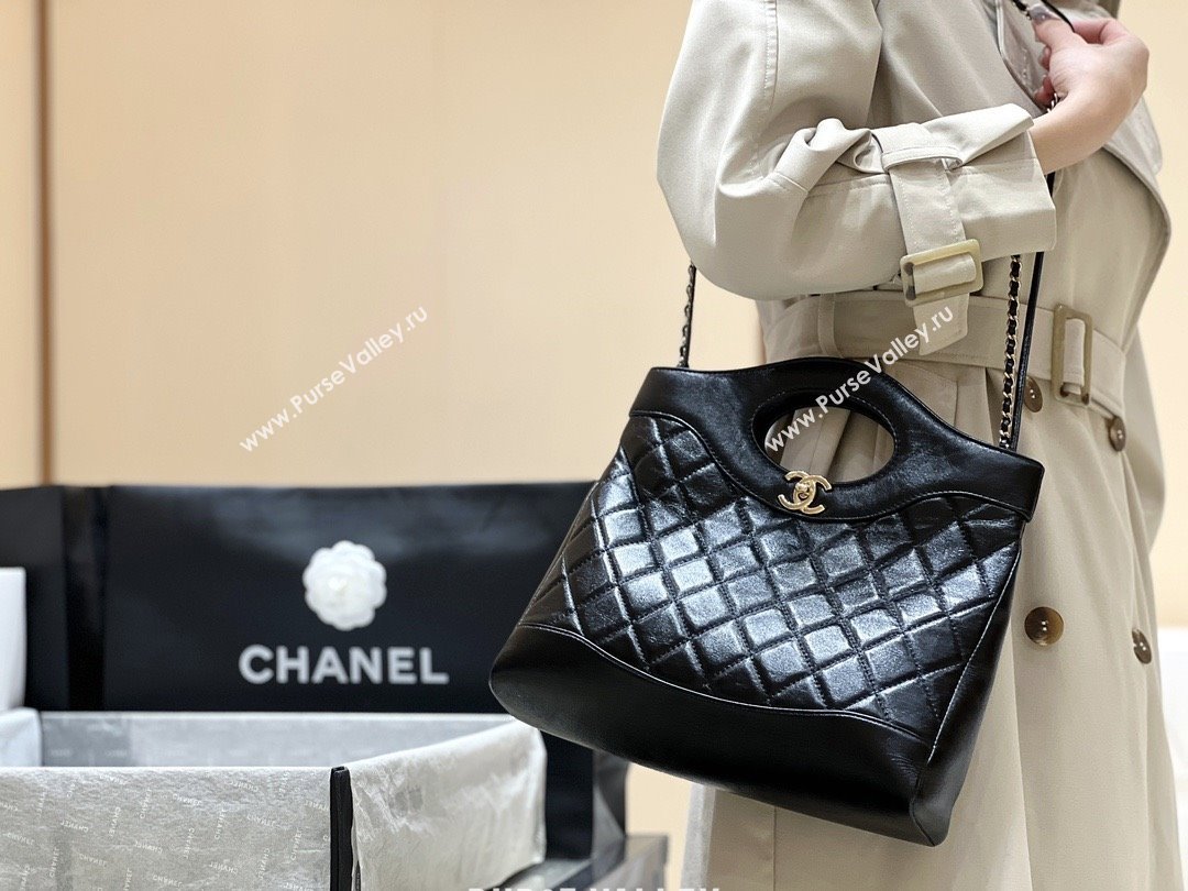 Chanel 31 Small Shopping Bag in Waxy Lambskin AS4853 Black 2025 Top Quality (SHUNY-25081104)