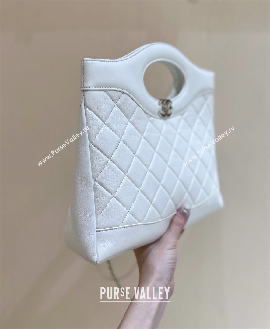 Chanel 31 Small Shopping Bag in Waxy Lambskin AS4853 White 2025 Top Quality (SHUNY-25081105)
