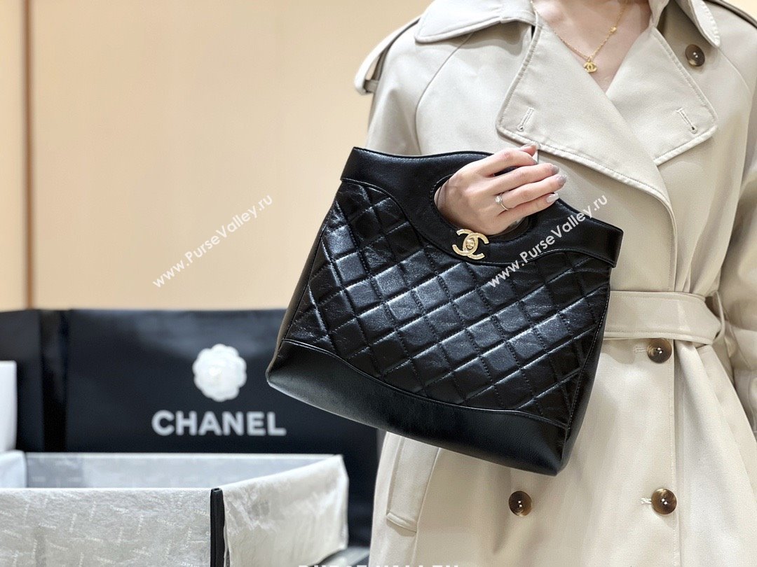 Chanel 31 Small Shopping Bag in Waxy Lambskin AS4853 Black 2025 Top Quality (SHUNY-25081104)
