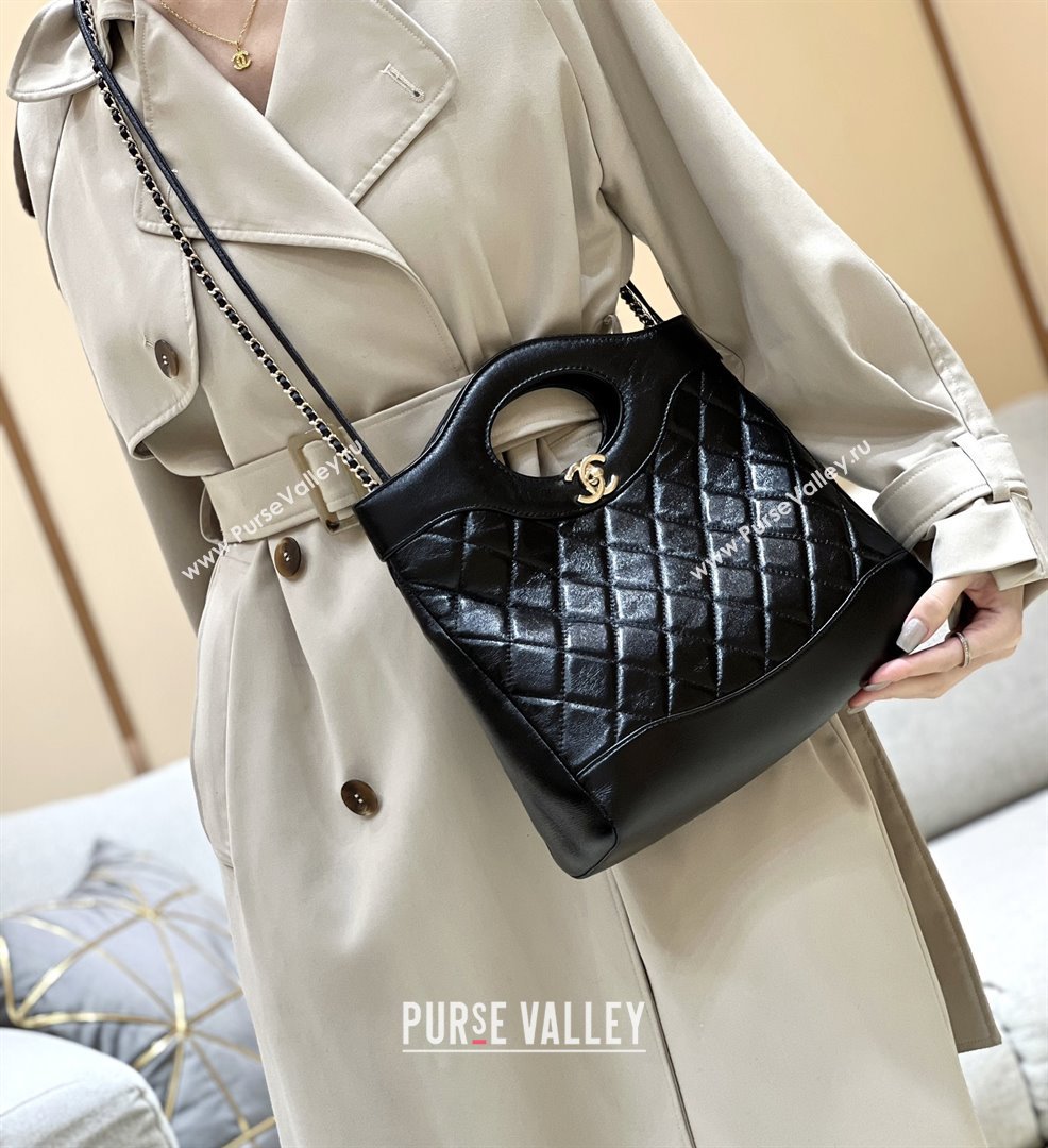 Chanel 31 Small Shopping Bag in Waxy Lambskin AS4853 Black 2025 Top Quality (SHUNY-25081104)