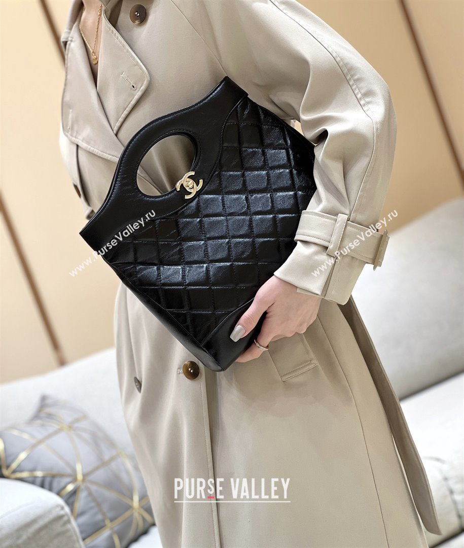 Chanel 31 Small Shopping Bag in Waxy Lambskin AS4853 Black 2025 Top Quality (SHUNY-25081104)