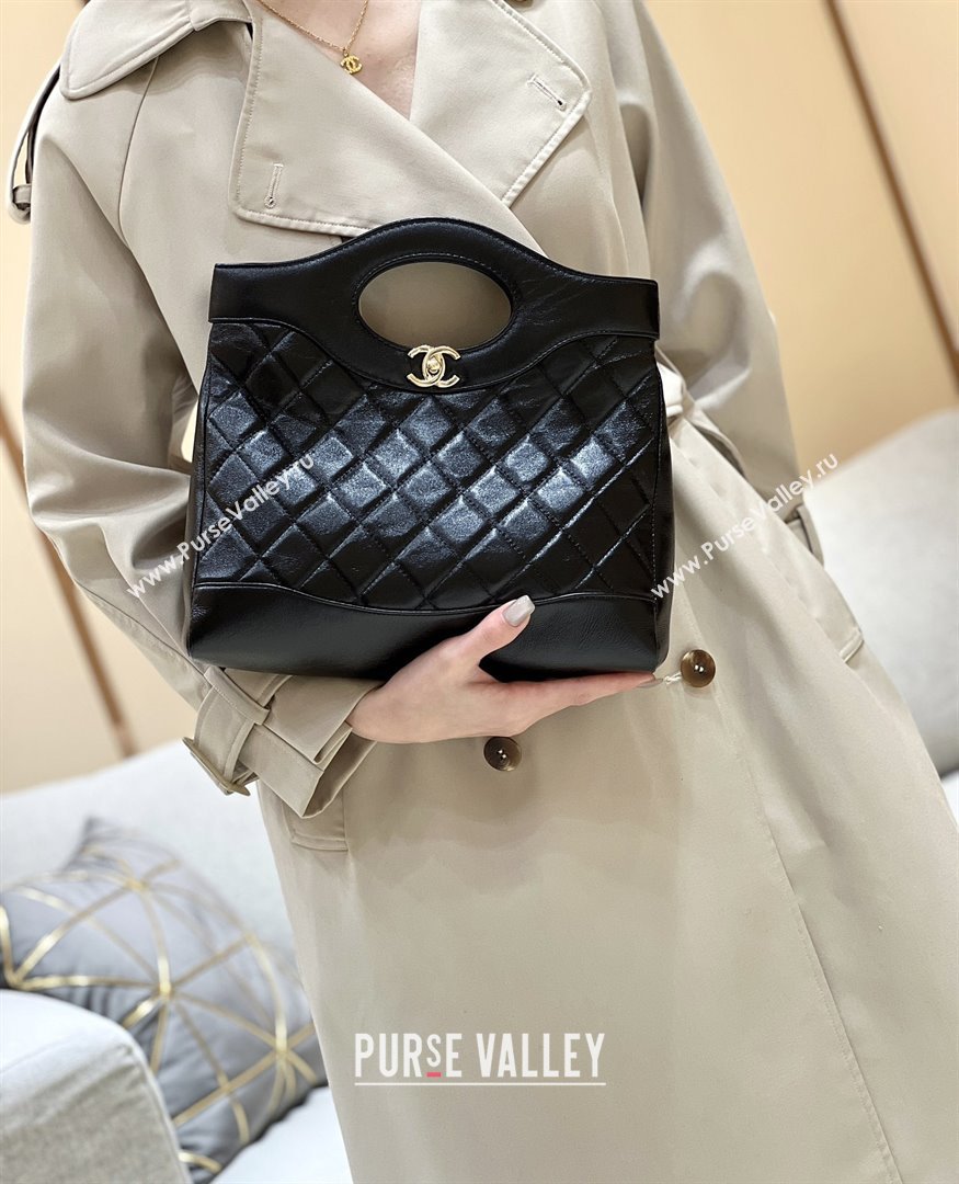 Chanel 31 Small Shopping Bag in Waxy Lambskin AS4853 Black 2025 Top Quality (SHUNY-25081104)