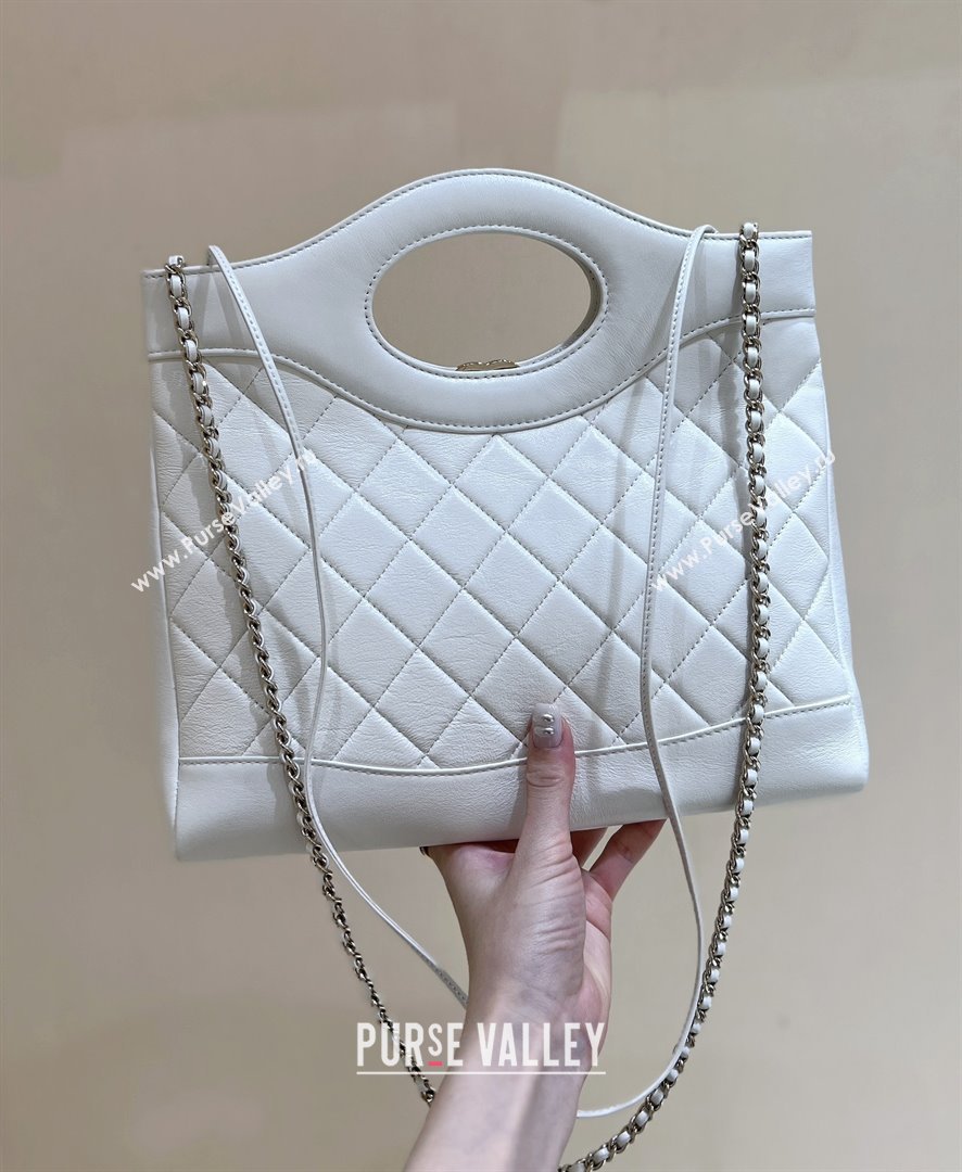 Chanel 31 Small Shopping Bag in Waxy Lambskin AS4853 White 2025 Top Quality (SHUNY-25081105)