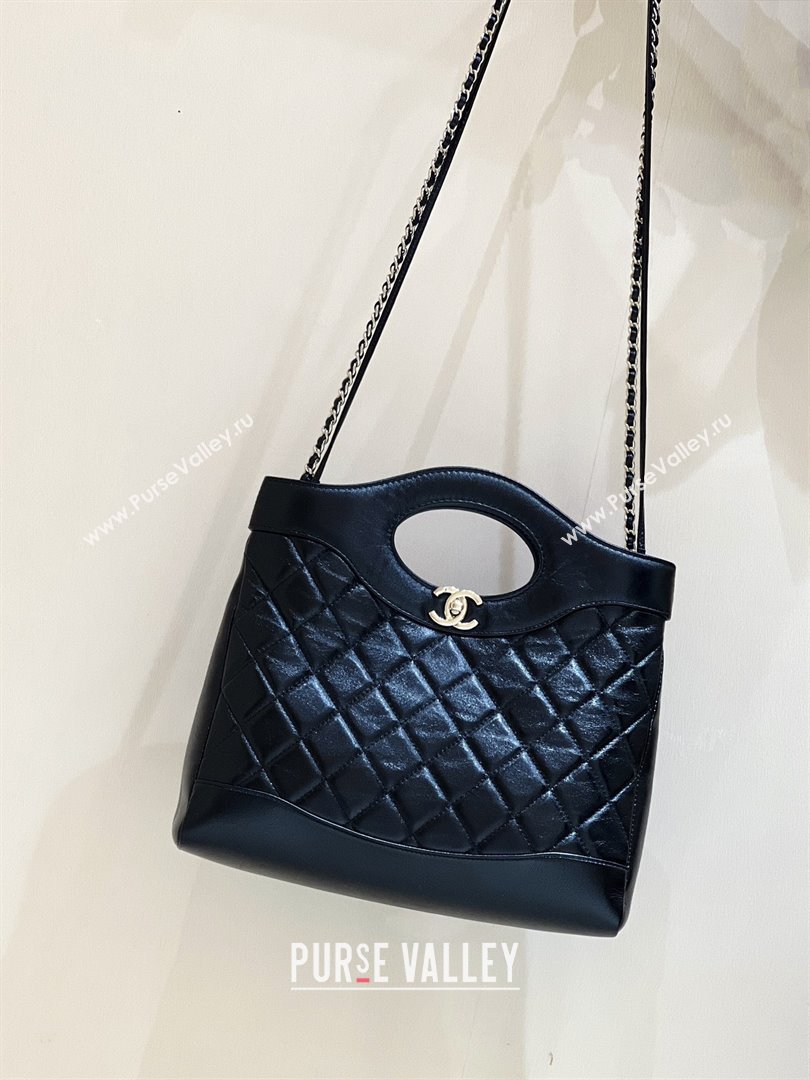 Chanel 31 Small Shopping Bag in Waxy Lambskin AS4853 Black 2025 Top Quality (SHUNY-25081104)