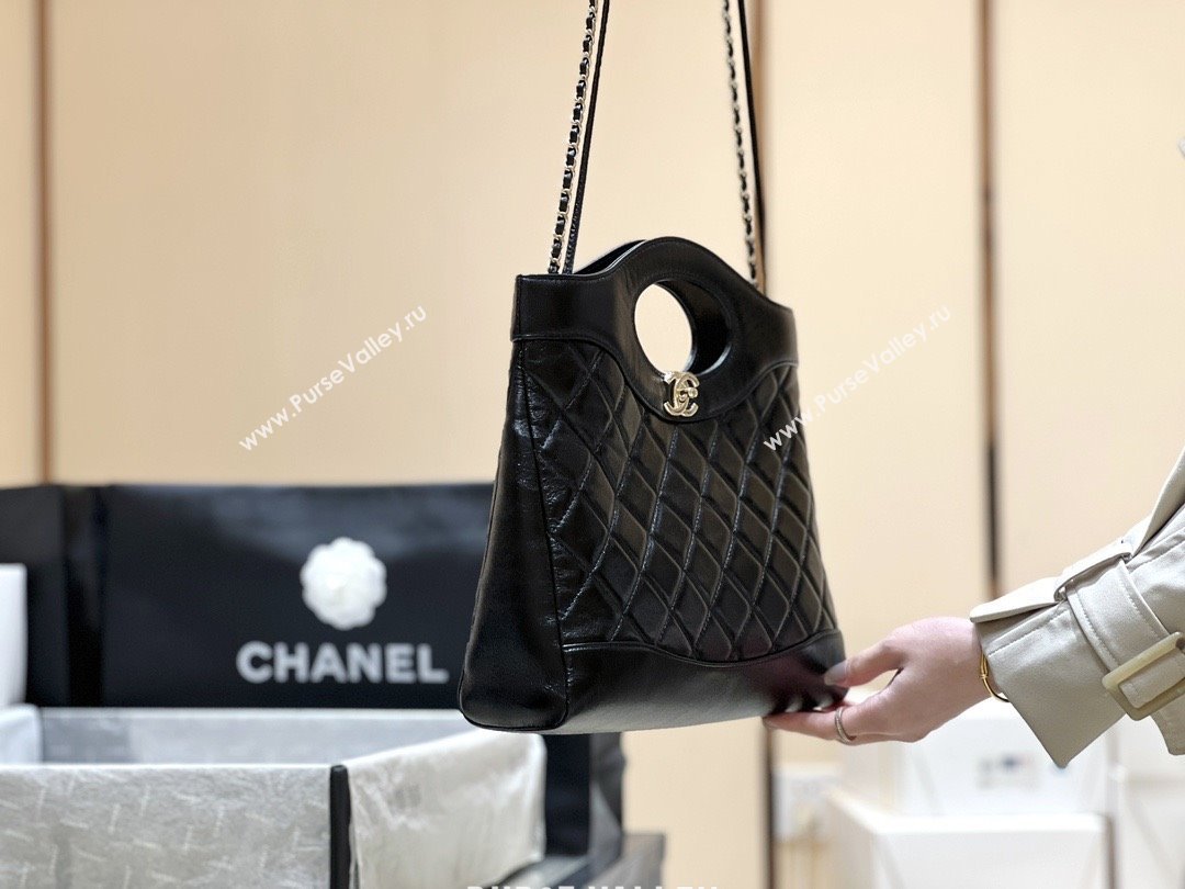 Chanel 31 Small Shopping Bag in Waxy Lambskin AS4853 Black 2025 Top Quality (SHUNY-25081104)