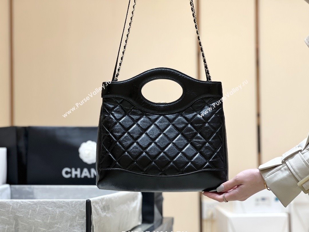 Chanel 31 Small Shopping Bag in Waxy Lambskin AS4853 Black 2025 Top Quality (SHUNY-25081104)