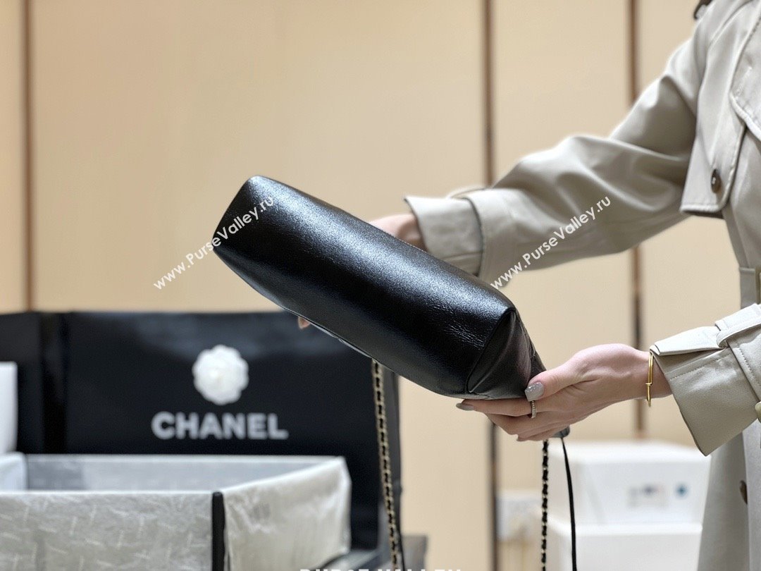 Chanel 31 Small Shopping Bag in Waxy Lambskin AS4853 Black 2025 Top Quality (SHUNY-25081104)