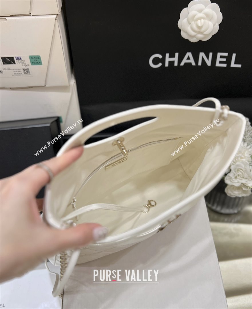 Chanel 31 Small Shopping Bag in Waxy Lambskin AS4853 White 2025 Top Quality (SHUNY-25081105)