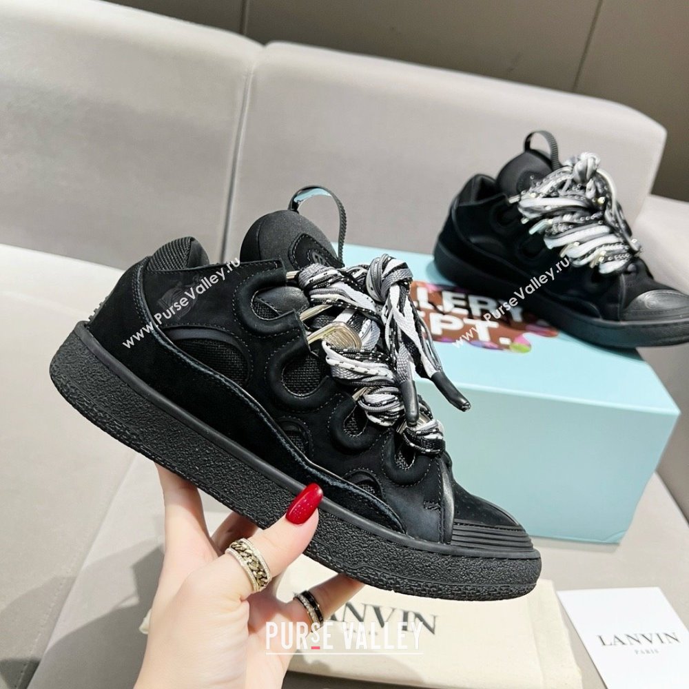 Lanvin X Gallery Department Leather Curb Sneakers L081113 Black 2025 (SS-25081113)