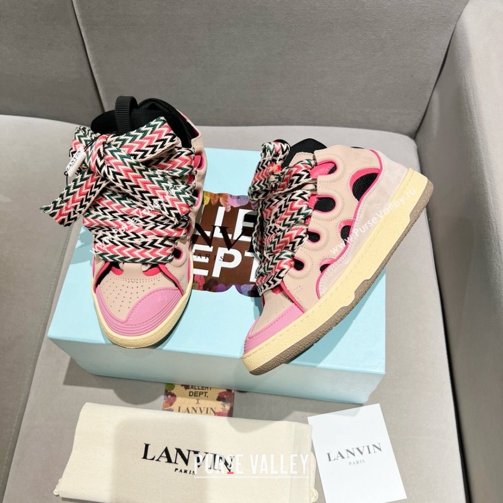Lanvin X Gallery Department Leather Curb Sneakers L081114 Pink 2025 (SS-25081114)