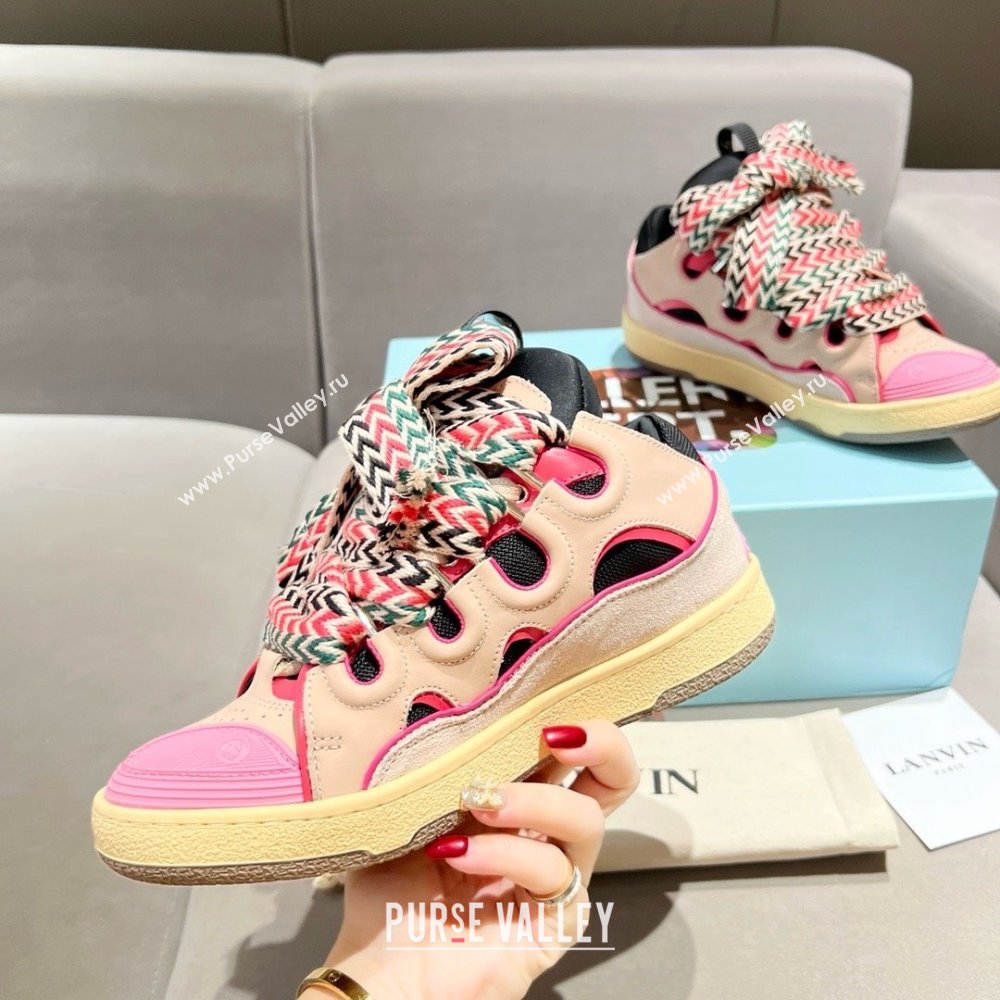 Lanvin X Gallery Department Leather Curb Sneakers L081114 Pink 2025 (SS-25081114)