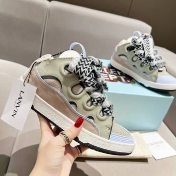Lanvin X Gallery Department Leather Curb Sneakers L081115 Beige 2025 (SS-25081115)