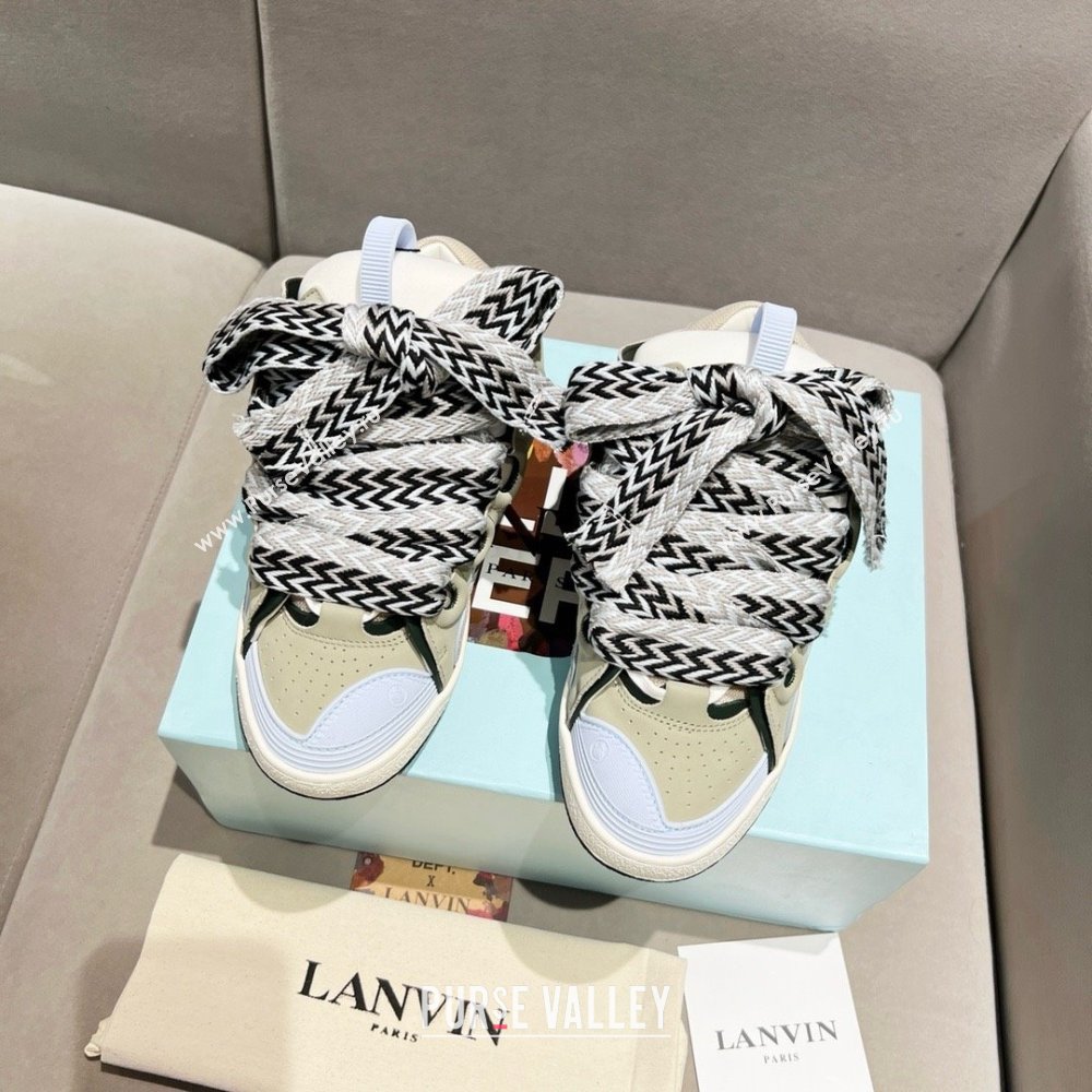 Lanvin X Gallery Department Leather Curb Sneakers L081115 Beige 2025 (SS-25081115)