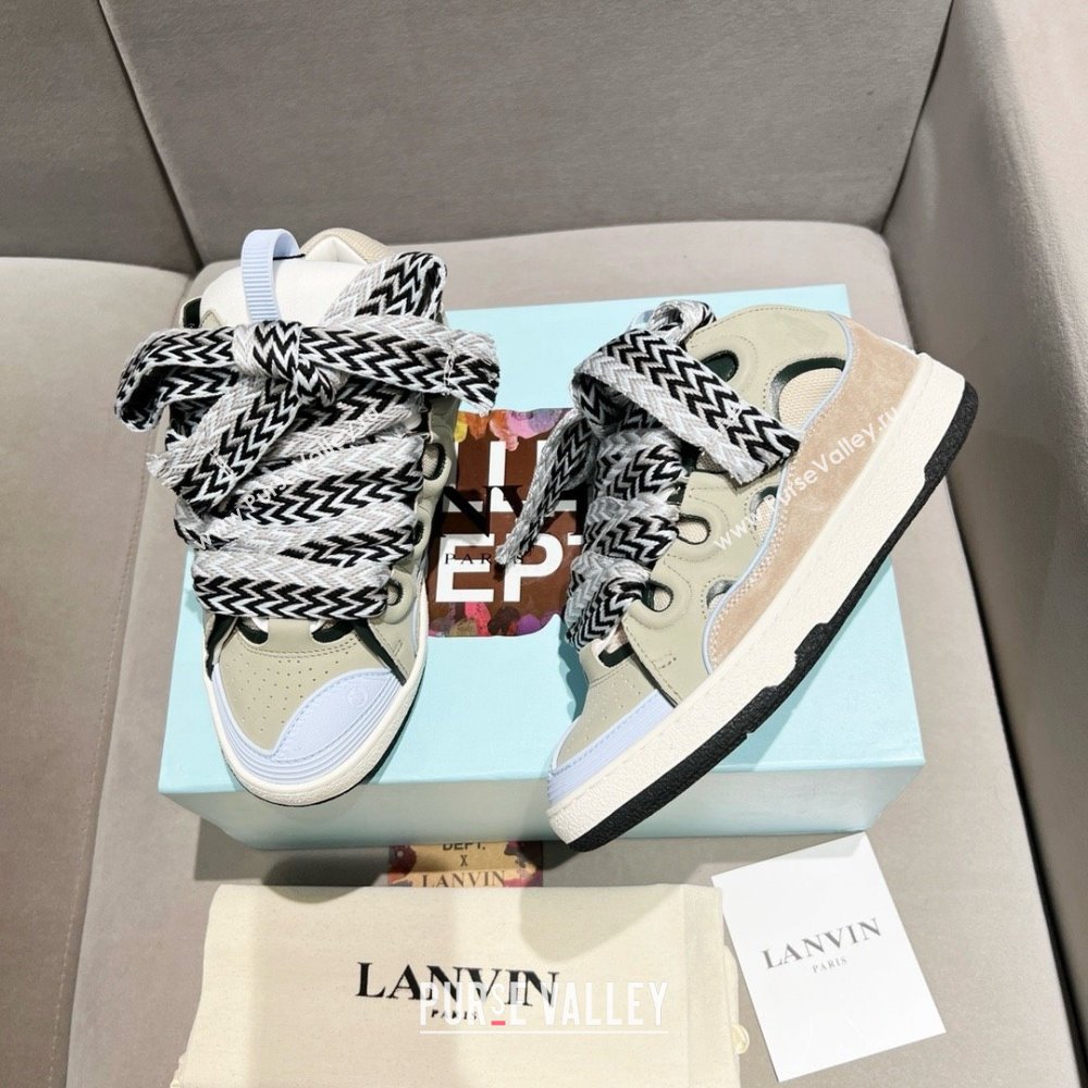 Lanvin X Gallery Department Leather Curb Sneakers L081115 Beige 2025 (SS-25081115)