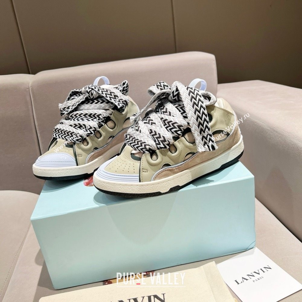 Lanvin X Gallery Department Leather Curb Sneakers L081115 Beige 2025 (SS-25081115)