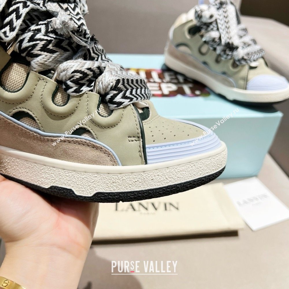Lanvin X Gallery Department Leather Curb Sneakers L081115 Beige 2025 (SS-25081115)