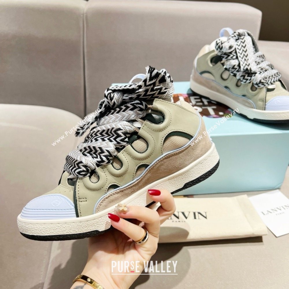 Lanvin X Gallery Department Leather Curb Sneakers L081115 Beige 2025 (SS-25081115)