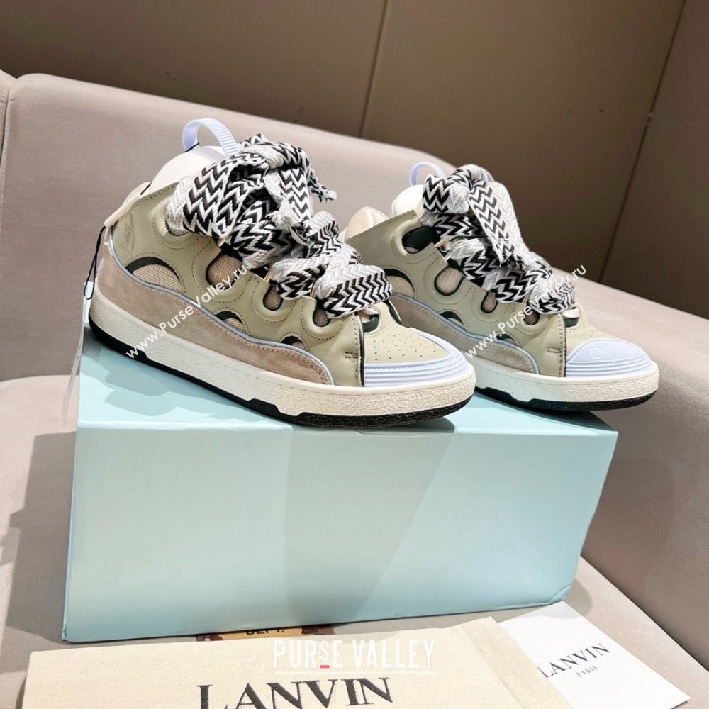 Lanvin X Gallery Department Leather Curb Sneakers L081115 Beige 2025 (SS-25081115)