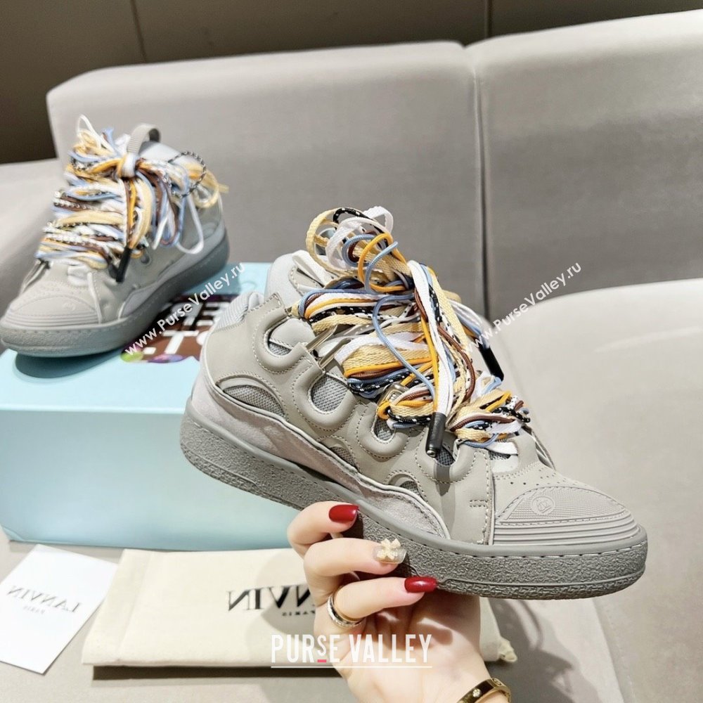 Lanvin X Gallery Department Leather Curb Sneakers L081112 Grey 2025 (SS-25081112)