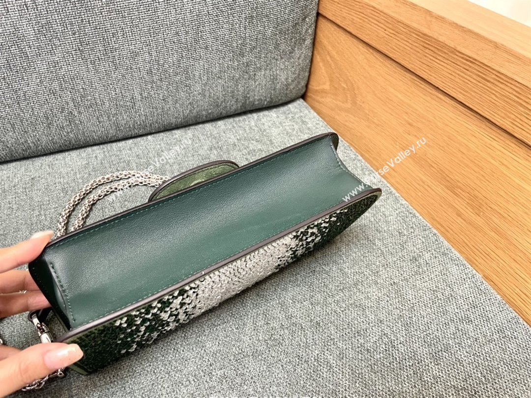 Valentino Medium Loco Bag with Crystals 1134 Green 2025 (JD-25081216)