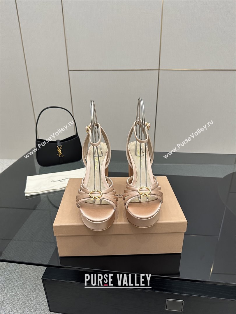 Gianvito Rossi Rita Platform Sandals in Satin Beige 2025 (MD-25081206)