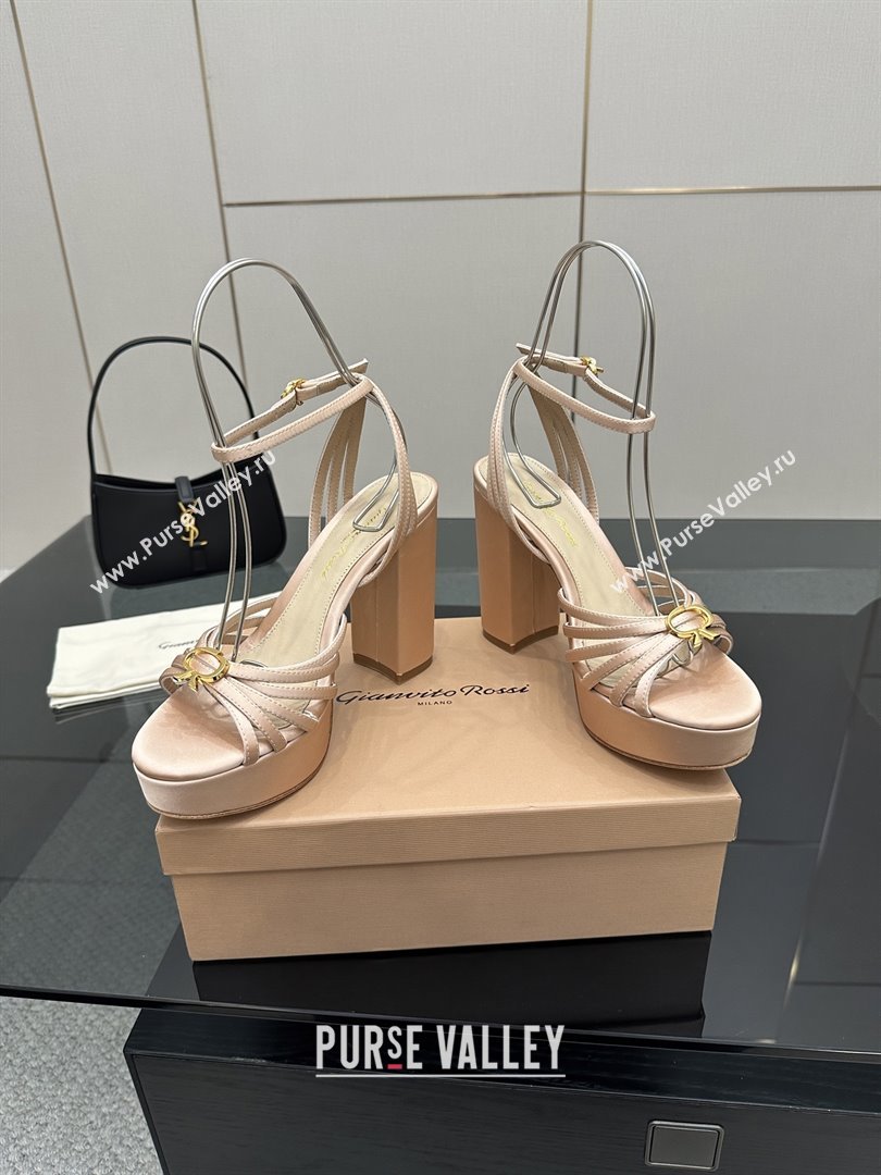 Gianvito Rossi Rita Platform Sandals in Satin Beige 2025 (MD-25081206)