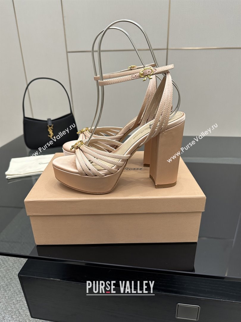 Gianvito Rossi Rita Platform Sandals in Satin Beige 2025 (MD-25081206)
