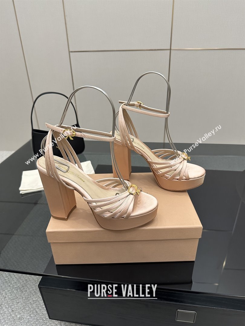 Gianvito Rossi Rita Platform Sandals in Satin Beige 2025 (MD-25081206)