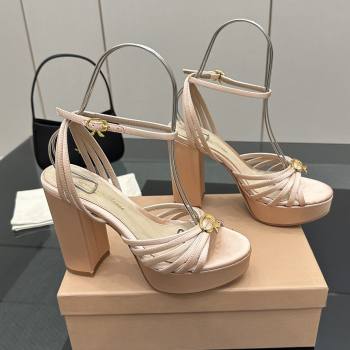 Gianvito Rossi Rita Platform Sandals in Satin Beige 2025 (MD-25081206)