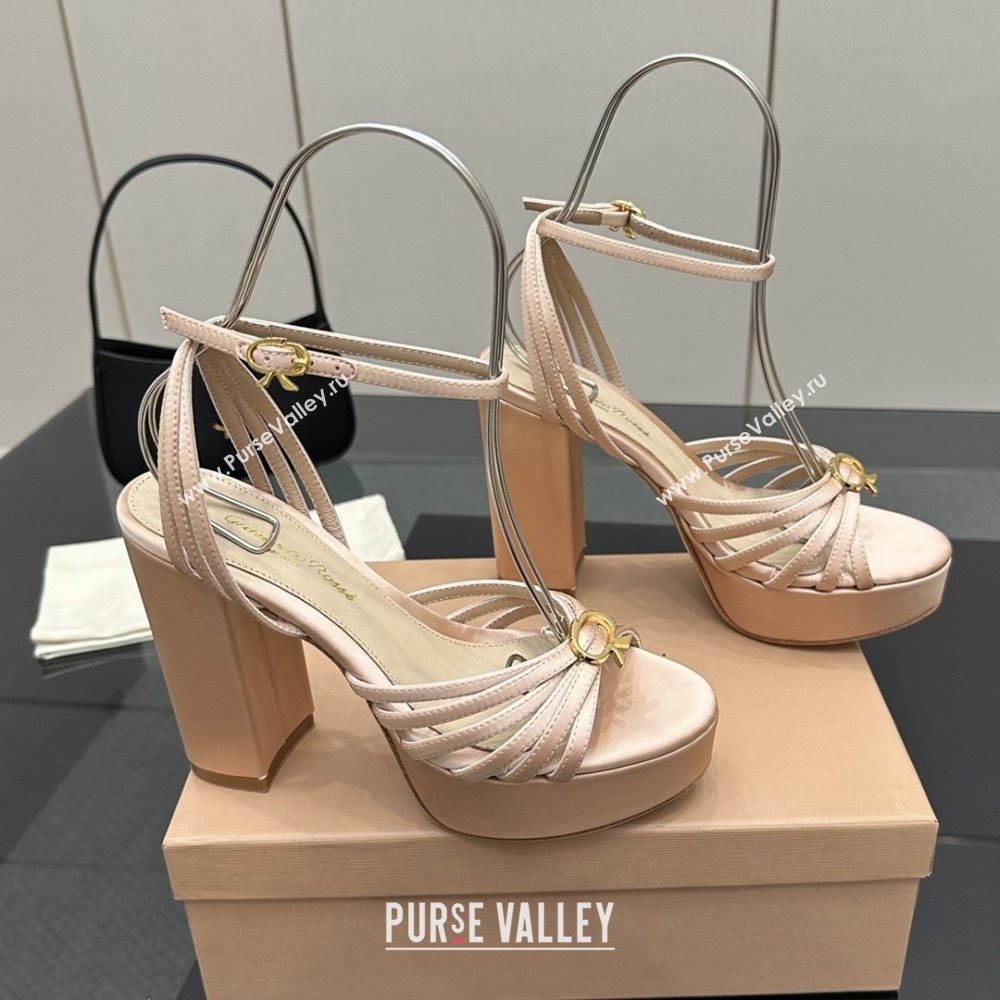 Gianvito Rossi Rita Platform Sandals in Satin Beige 2025 (MD-25081206)