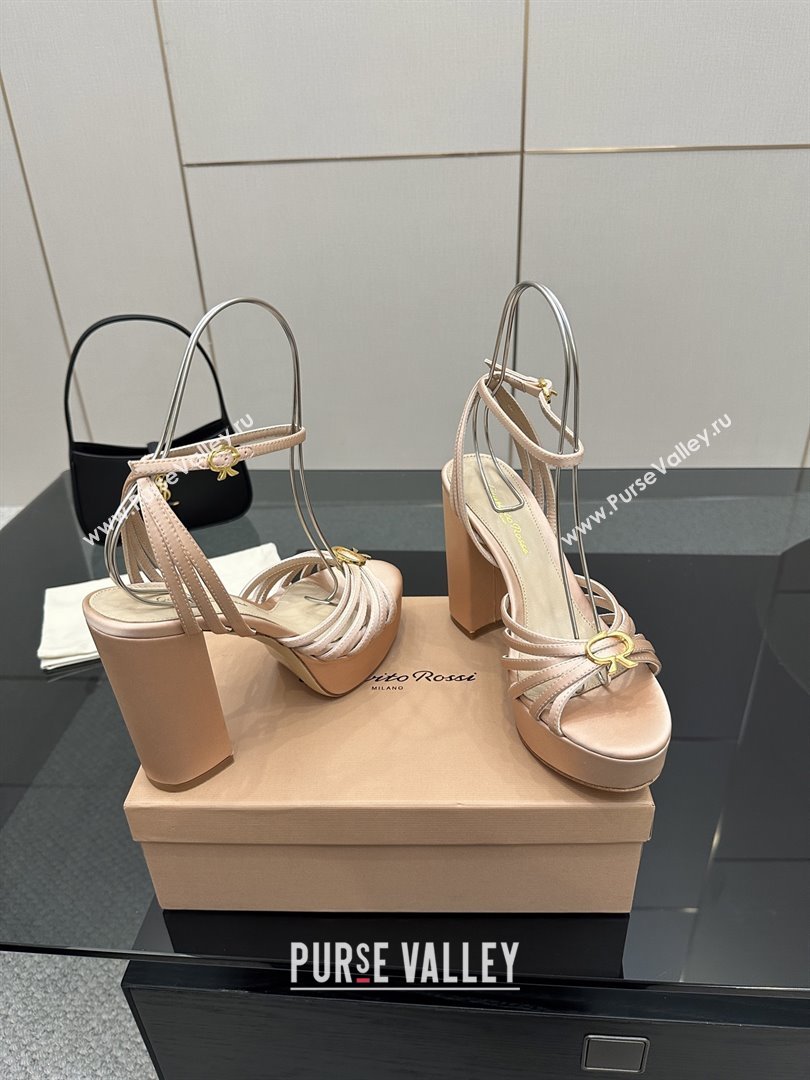 Gianvito Rossi Rita Platform Sandals in Satin Beige 2025 (MD-25081206)