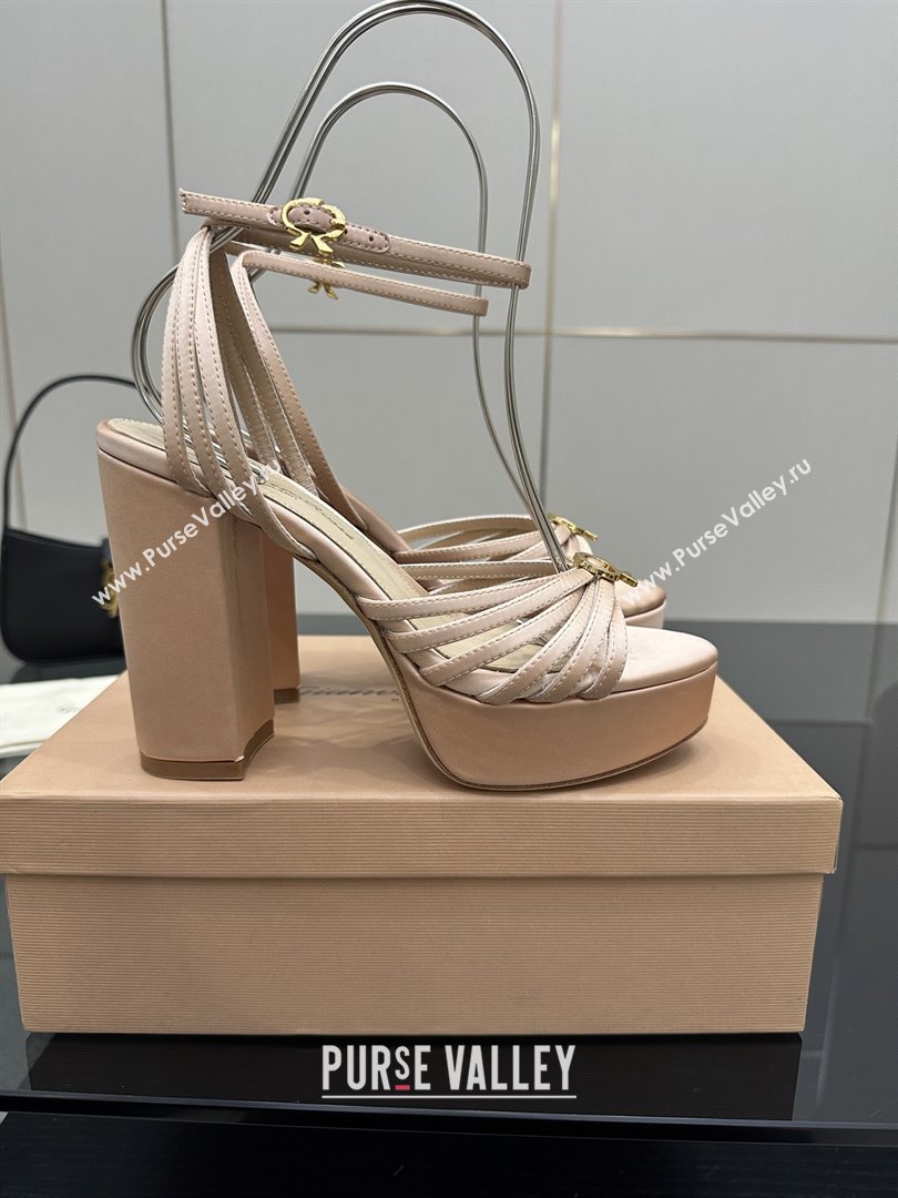 Gianvito Rossi Rita Platform Sandals in Satin Beige 2025 (MD-25081206)