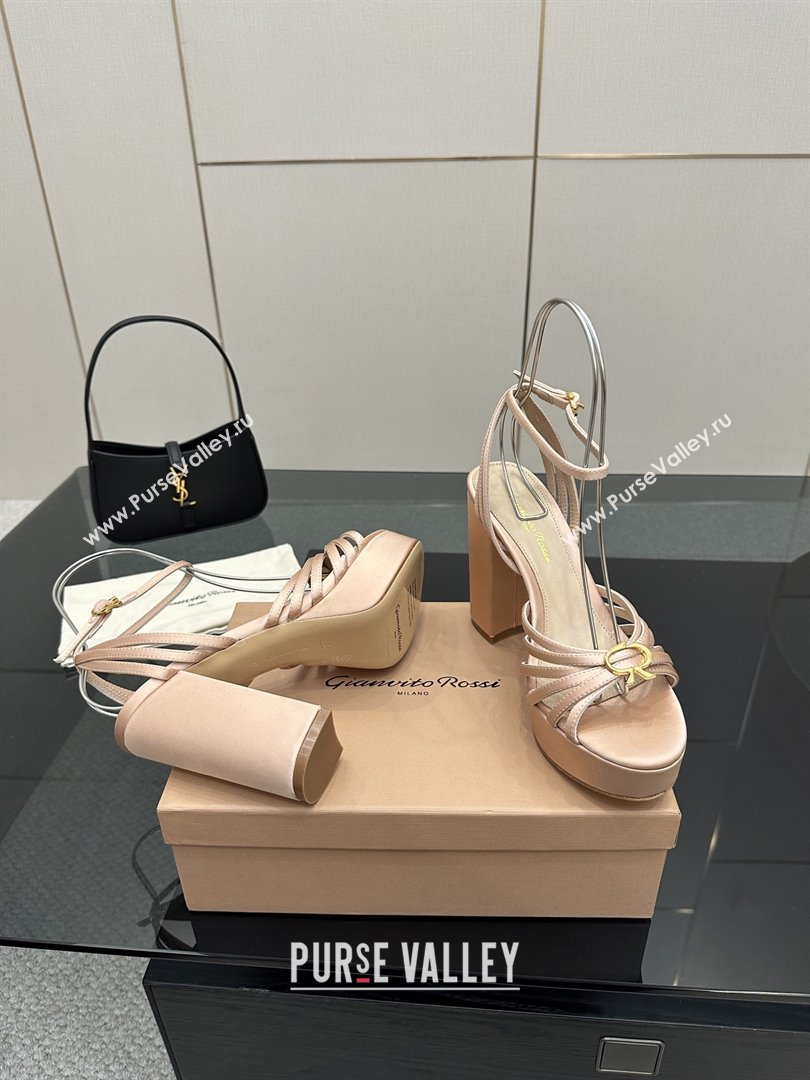 Gianvito Rossi Rita Platform Sandals in Satin Beige 2025 (MD-25081206)