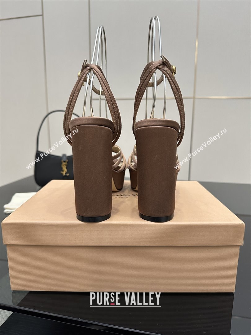 Gianvito Rossi Rita Platform Sandals in Satin Brown 2025 (MD-25081208)