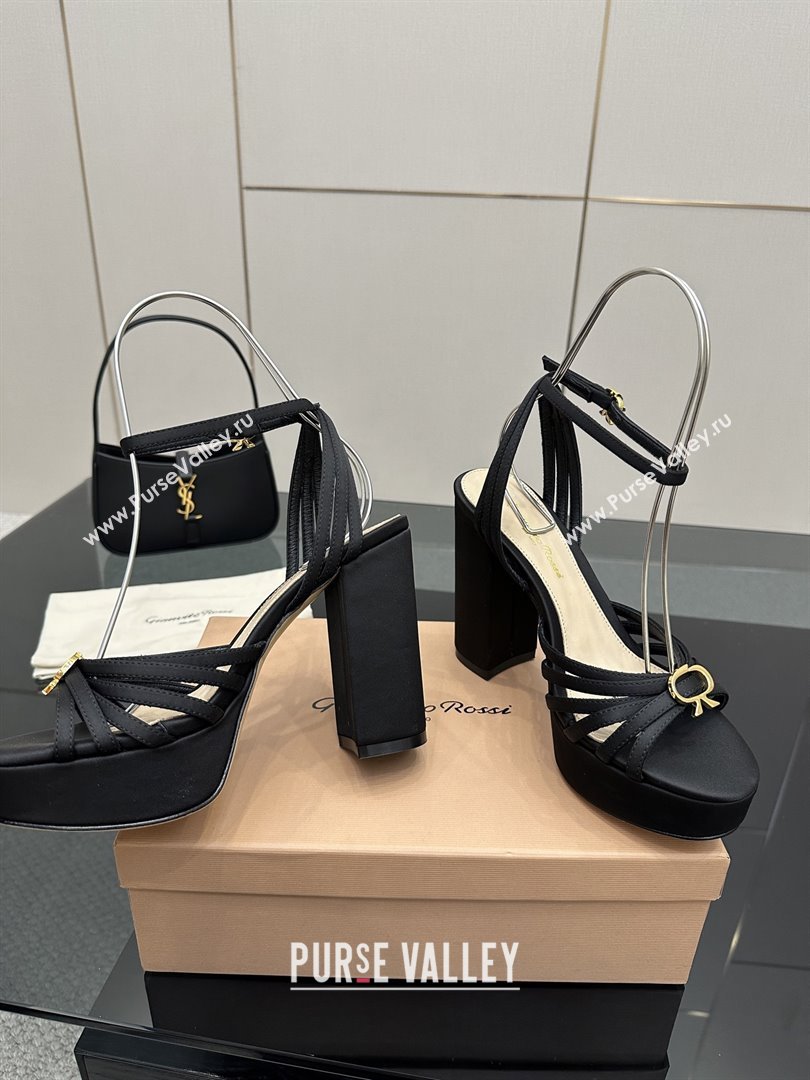 Gianvito Rossi Rita Platform Sandals in Satin Black 2025 (MD-25081204)