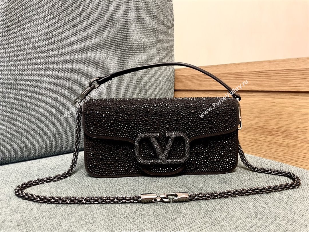 Valentino Medium Loco Bag with Crystals 1134 Chocolate/Black 2025 (JD-25081215)