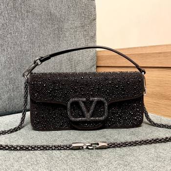 Valentino Medium Loco Bag with Crystals 1134 Chocolate/Black 2025 (JD-25081215)