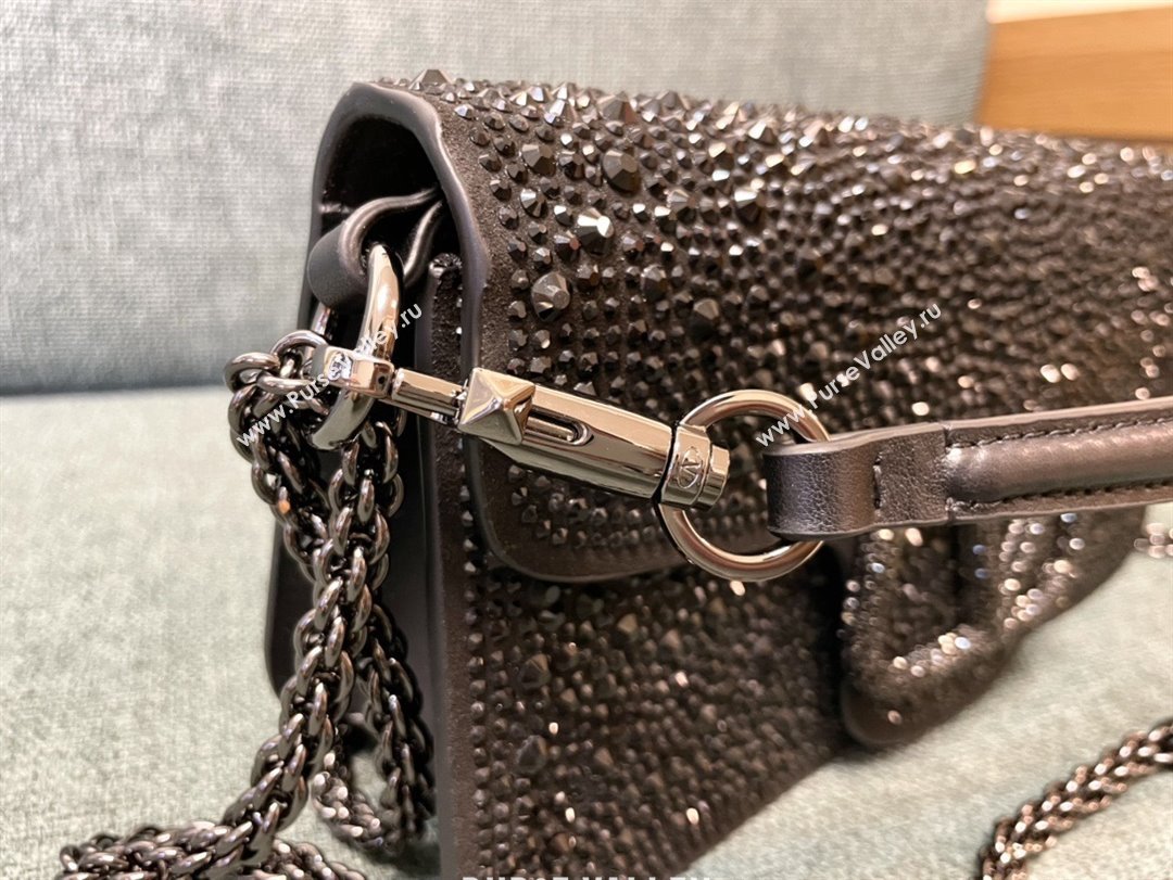 Valentino Medium Loco Bag with Crystals 1134 Chocolate/Black 2025 (JD-25081215)
