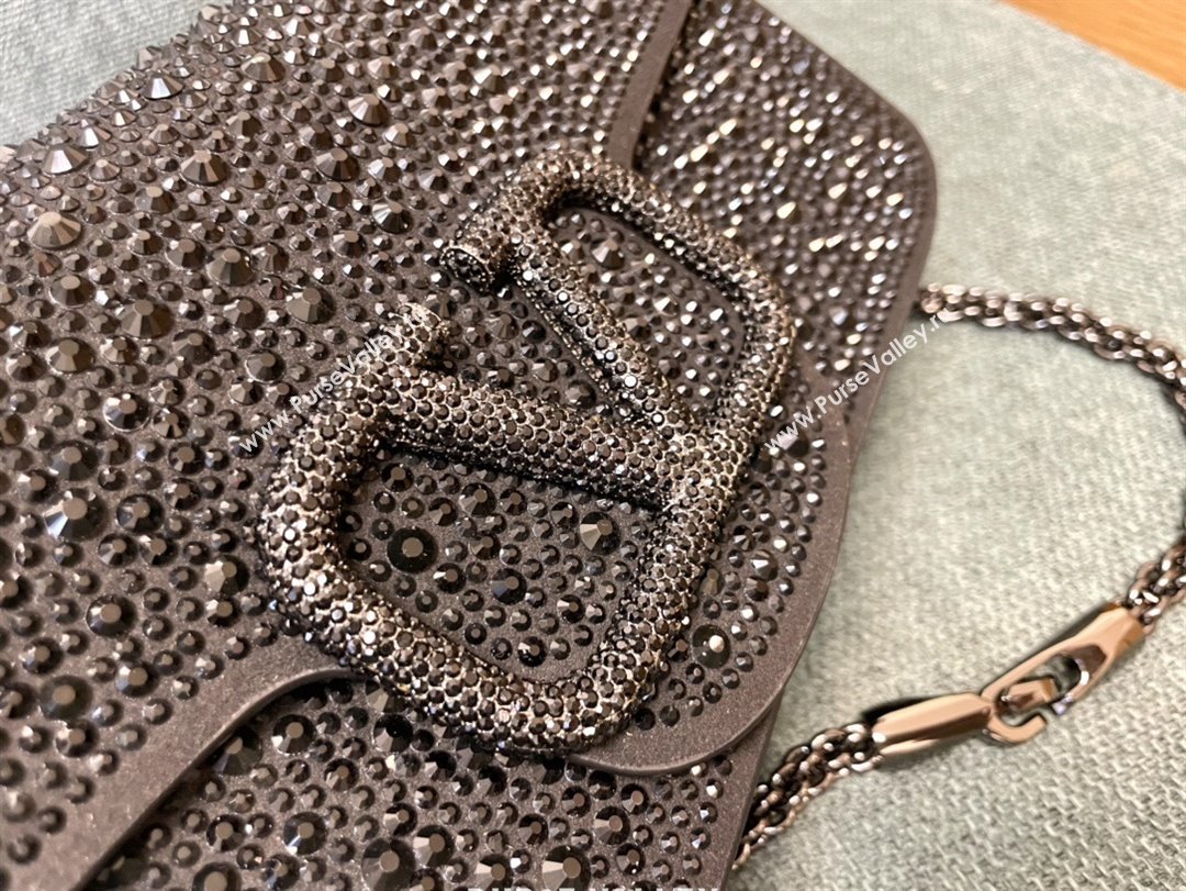Valentino Medium Loco Bag with Crystals 1134 Chocolate/Black 2025 (JD-25081215)
