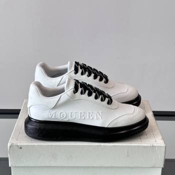 Alexander McQueen Oversized Sneakers in Calfskin Leather AM13 White/Black 2025 (SHH-25081513)