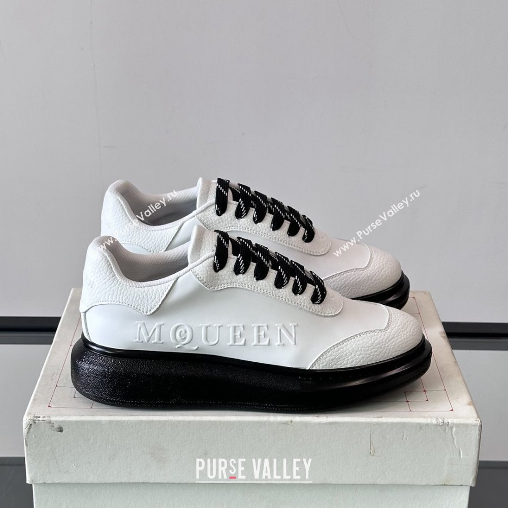 Alexander McQueen Oversized Sneakers in Calfskin Leather AM13 White/Black 2025 (SHH-25081513)