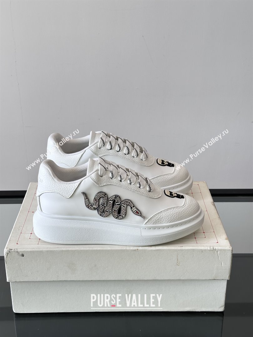 Alexander McQueen Oversized Sneakers in Calfskin Leather AM14 White 2025 (SHH-25081514)