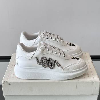 Alexander McQueen Oversized Sneakers in Calfskin Leather AM14 White 2025 (SHH-25081514)