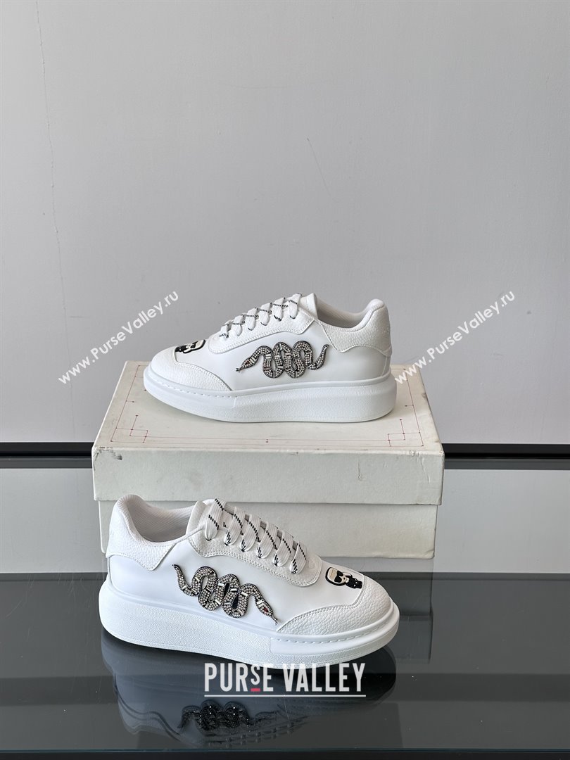 Alexander McQueen Oversized Sneakers in Calfskin Leather AM14 White 2025 (SHH-25081514)