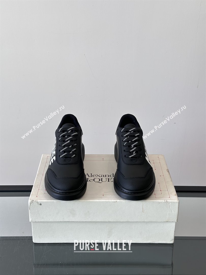 Alexander McQueen Oversized Sneakers in Calfskin Leather AM02 Black 2025 (SHH-25081502)
