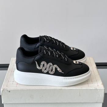 Alexander McQueen Oversized Sneakers in Calfskin Leather AM04 Black 2025 (SHH-25081504)