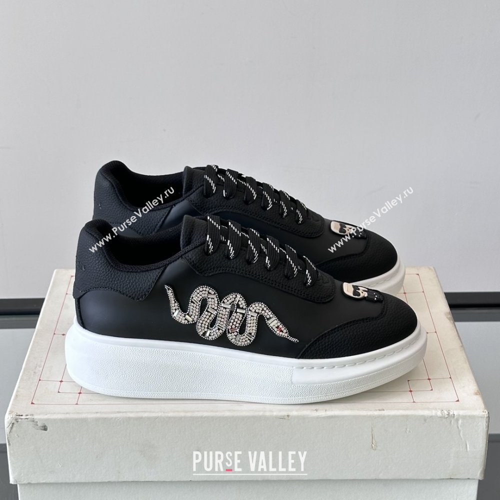 Alexander McQueen Oversized Sneakers in Calfskin Leather AM04 Black 2025 (SHH-25081504)